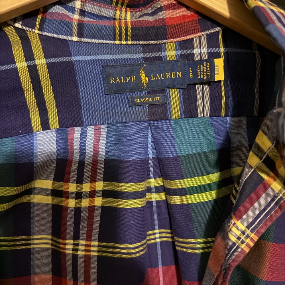 Ralph Lauren Multicolor Plaid Button-Up Shirt - Navy, Green, Red, Yellow